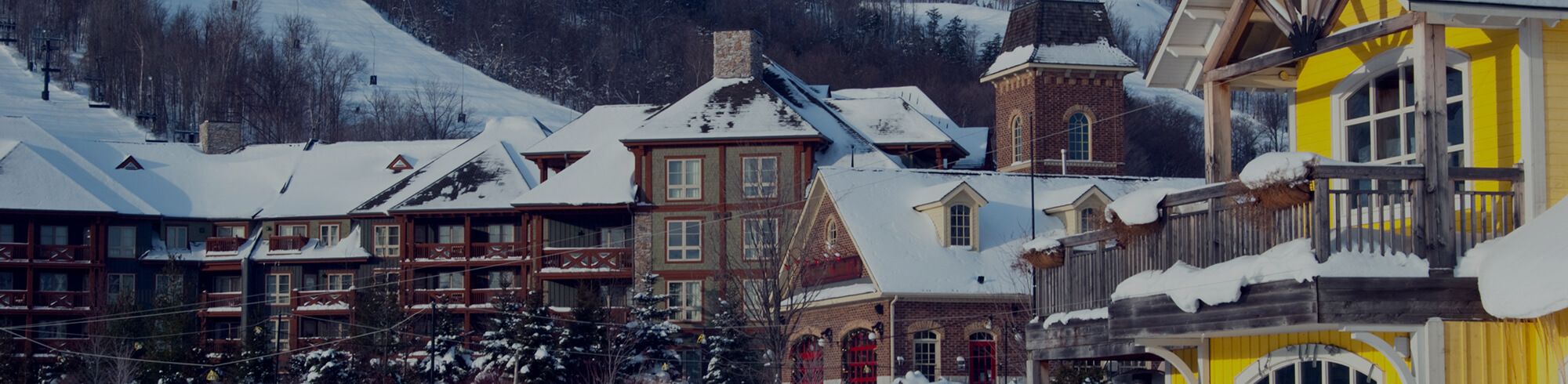 Snow Covered Rooftops in Collingwood Ontario