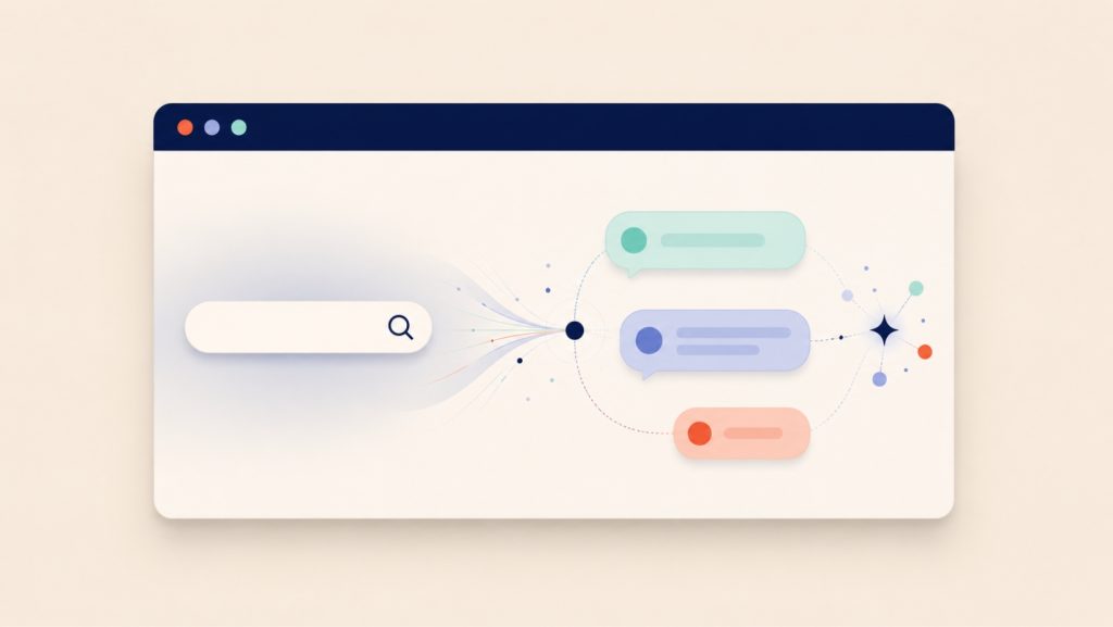AI search bar leading to a conversion